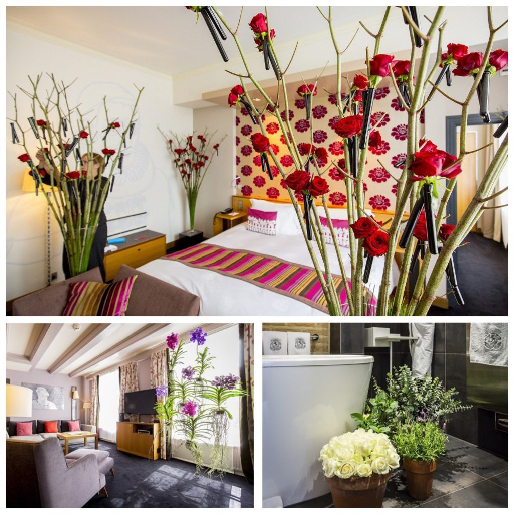 Beautifil flowers in hotel room The Grand Amsterdam
