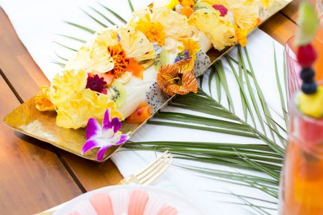 tropical floral party decorations