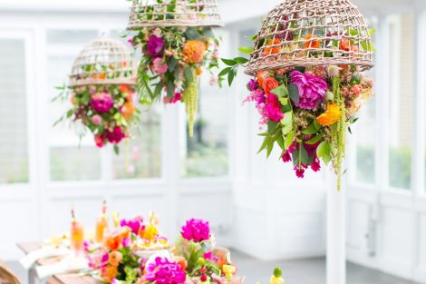 tropical floral party decorations