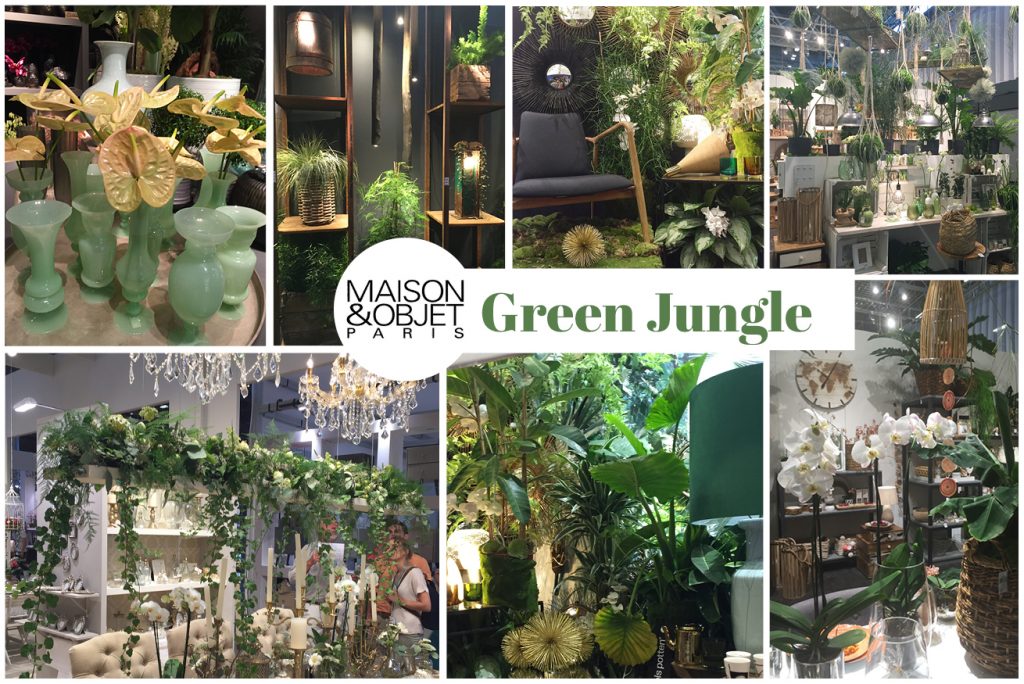 green jungle trend at Maison et Objet with Phalaenopsis and Anthurium