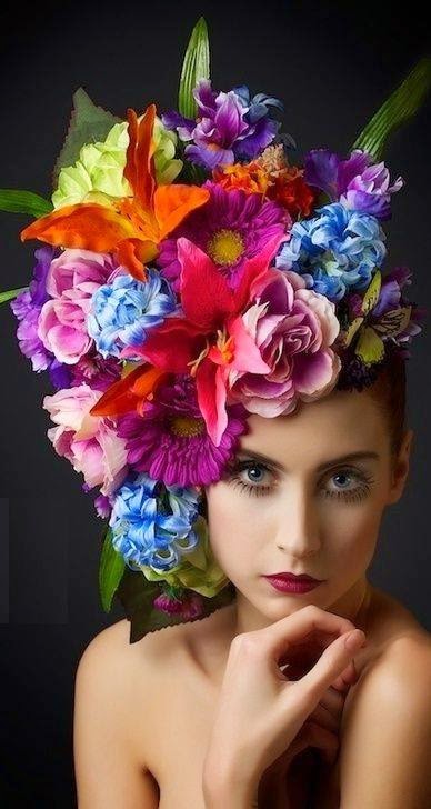 Colourful flower hat