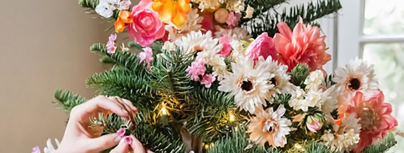 DIY floral christmas tree