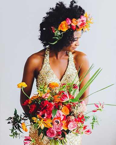 Colourful wedding bouquet. Picture: Michelle Scott Photo